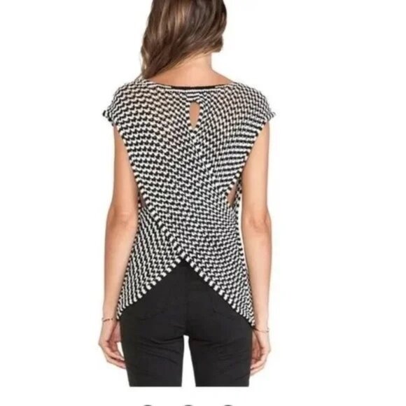 Trina Turk Black and White Knit Top - Picture 3 of 6